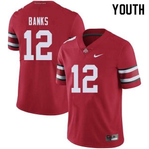 NCAA Ohio State Buckeyes Youth #12 Sevyn Banks Red Nike Football College Jersey DIN3345LB